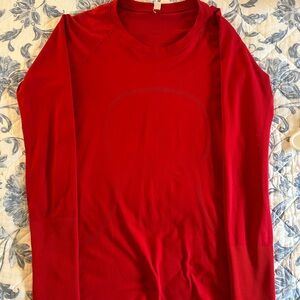 lululemon swiftly tech long sleeve 2.0 size 8 dark red